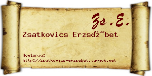 Zsatkovics Erzsébet névjegykártya