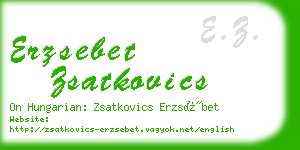 erzsebet zsatkovics business card